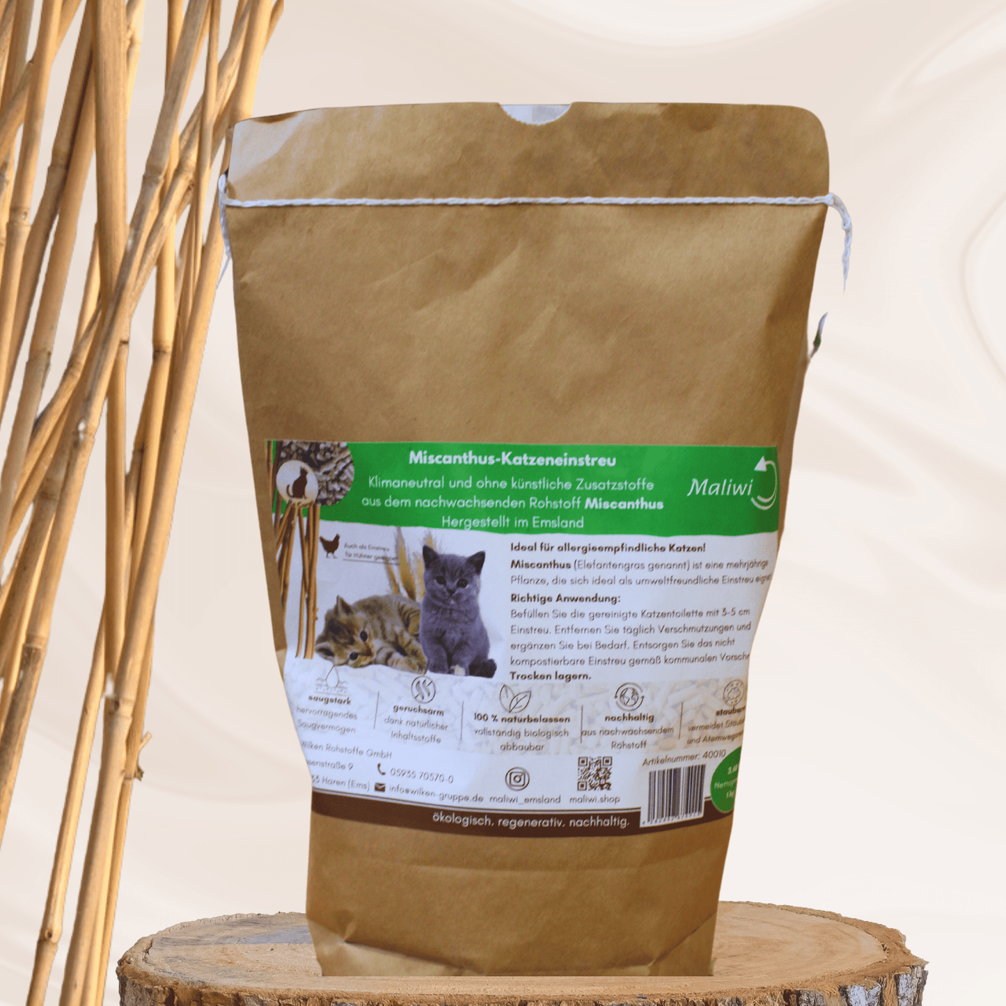Pfotenpause - Miscanthus - Katzeneinstreu - Maliwi Shop