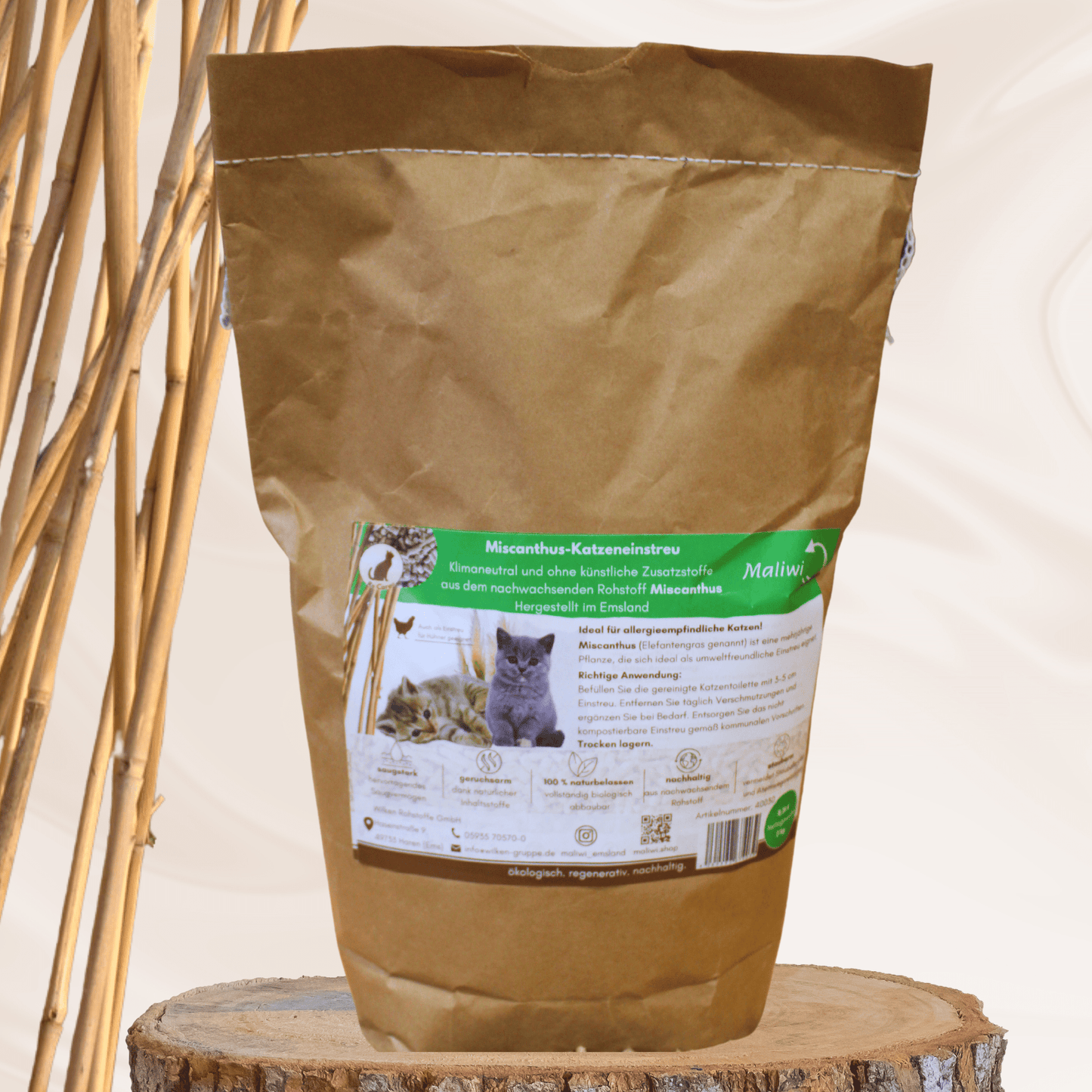 Pfotenpause - Miscanthus - Katzeneinstreu - Maliwi Shop