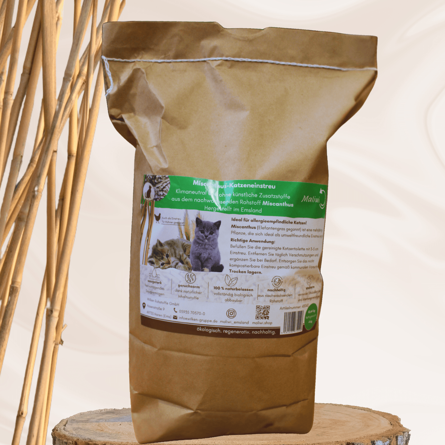 Pfotenpause - Miscanthus - Katzeneinstreu - Maliwi Shop