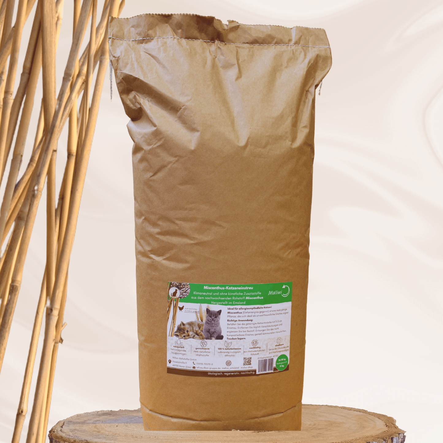 Pfotenpause - Miscanthus - Katzeneinstreu - Maliwi Shop