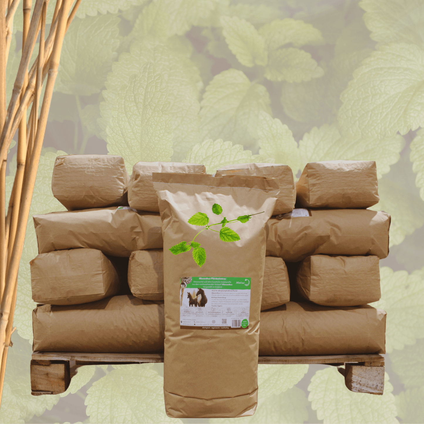 Feldbett – Miscanthus Melisse - Einstreu Sackware 8 mm - Maliwi Shop
