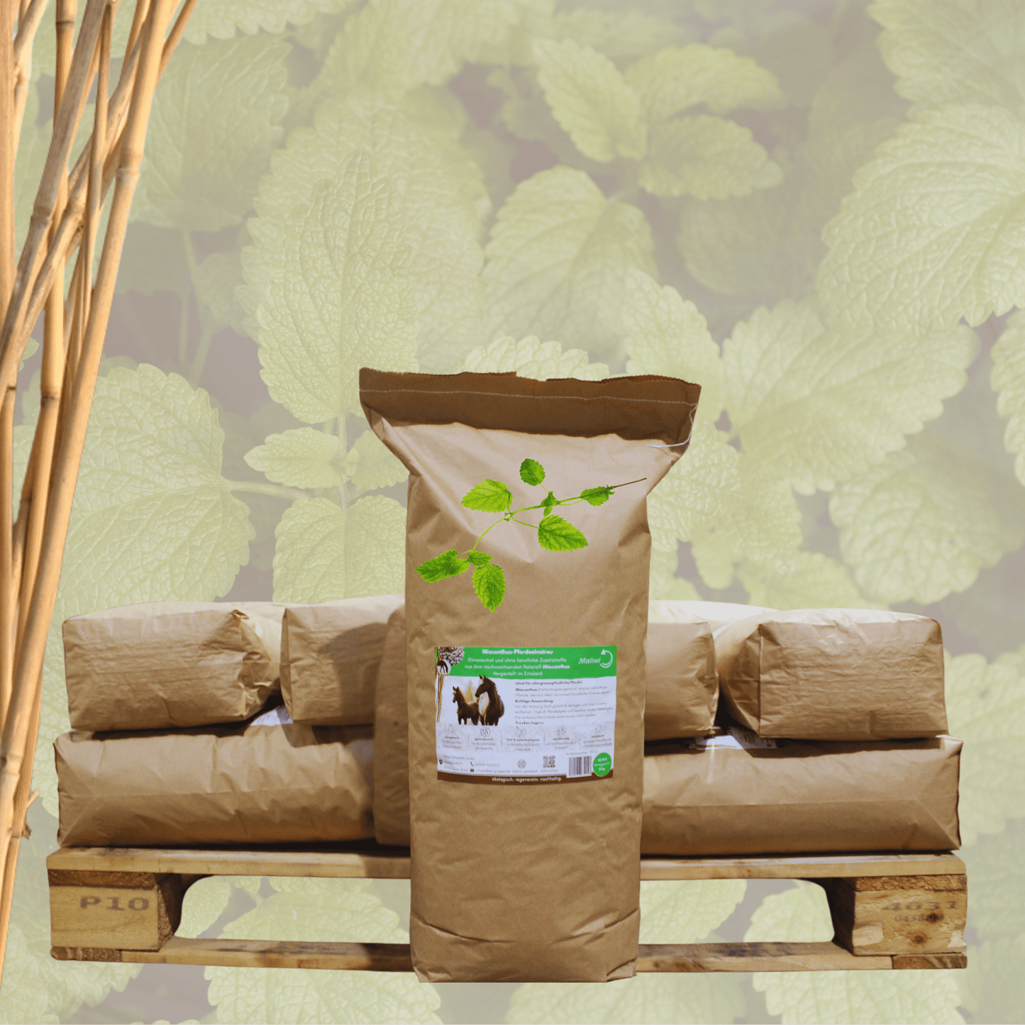 Feldbett – Miscanthus Melisse - Einstreu Sackware 8 mm - Maliwi Shop