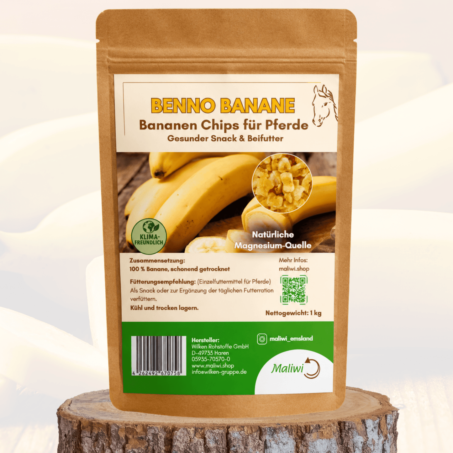 Benno Banane – Magnesium Quelle | Snack & Beifutter 1 kg - Maliwi Shop