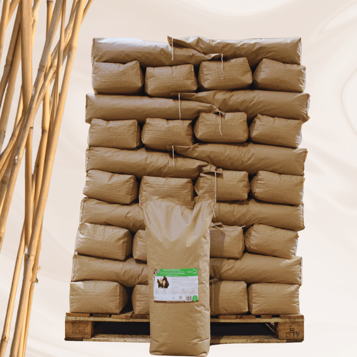 Feldbett Pferdeeinstreu staubarm und geruchsbindend – 990 kg Palette für Pferdeboxen