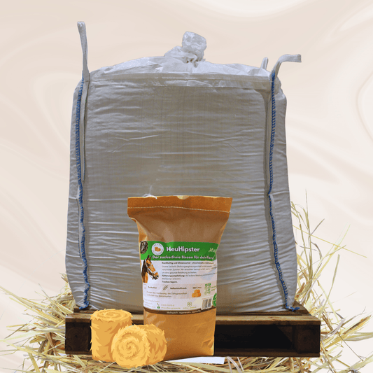 HeuHipster Heucobs – zuckerarmes Pferdefutter im 500 kg BigBag mit Beutel – natürlich & ballaststoffreich