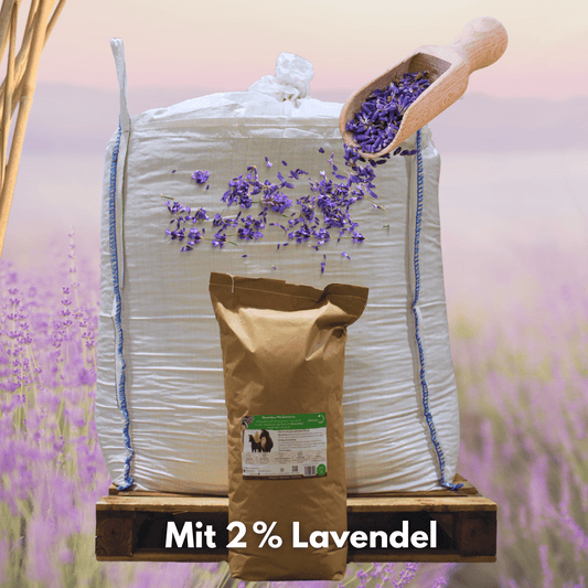 Feldbett - Miscanthus Lavendel - Einstreu 8 mm 500 kg BigBag - Maliwi Shop
