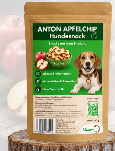 Anton Apfelchip - Fruchtig & Natürlich I Hundesnack 150 g - Maliwi Shop