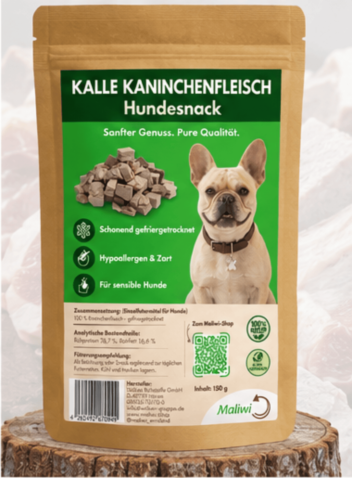 Kalle Kaninchenfleisch - Zart & Hypoallergen I Happen 150 g - Maliwi Shop