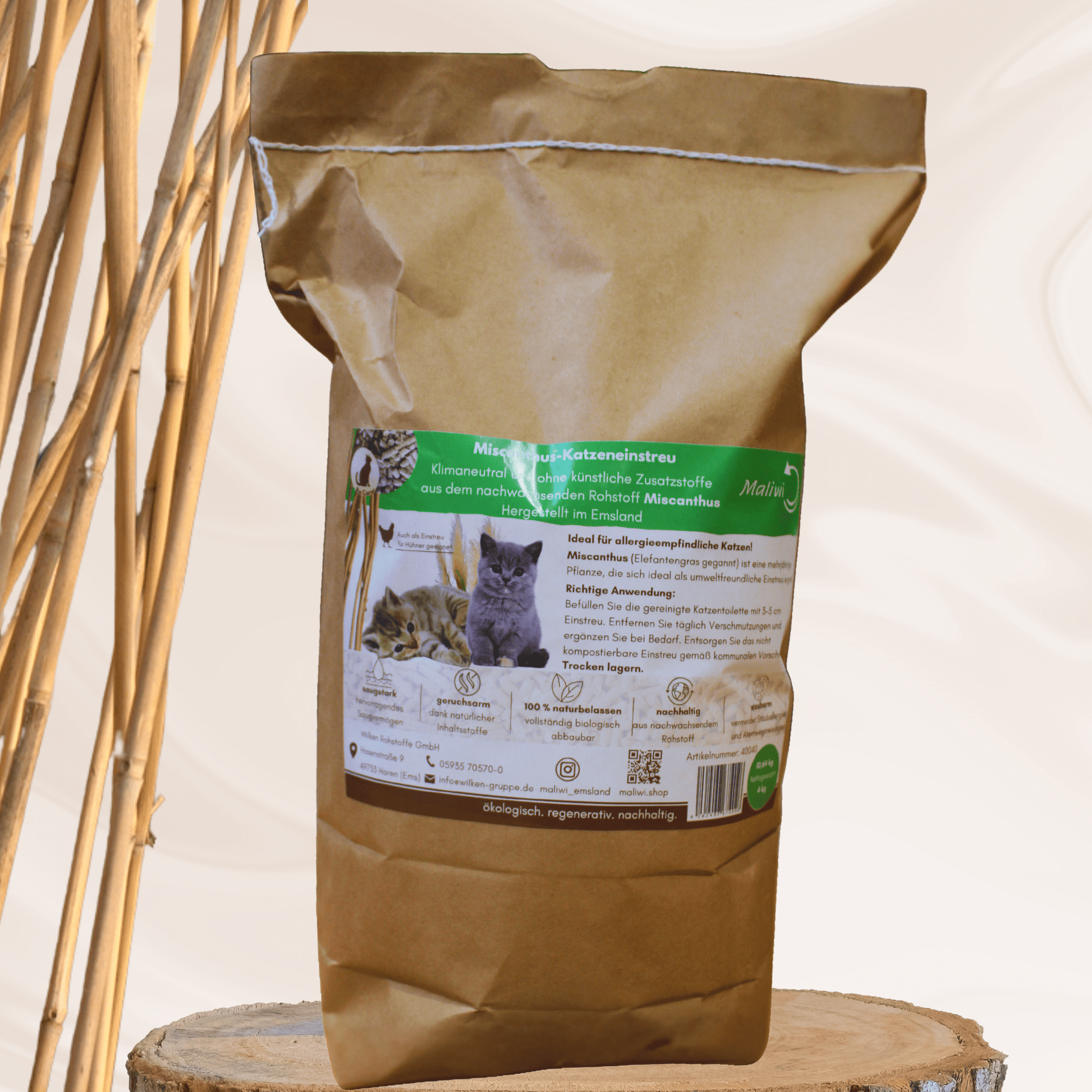 Pfotenpause - Miscanthus - Katzeneinstreu - Maliwi Shop