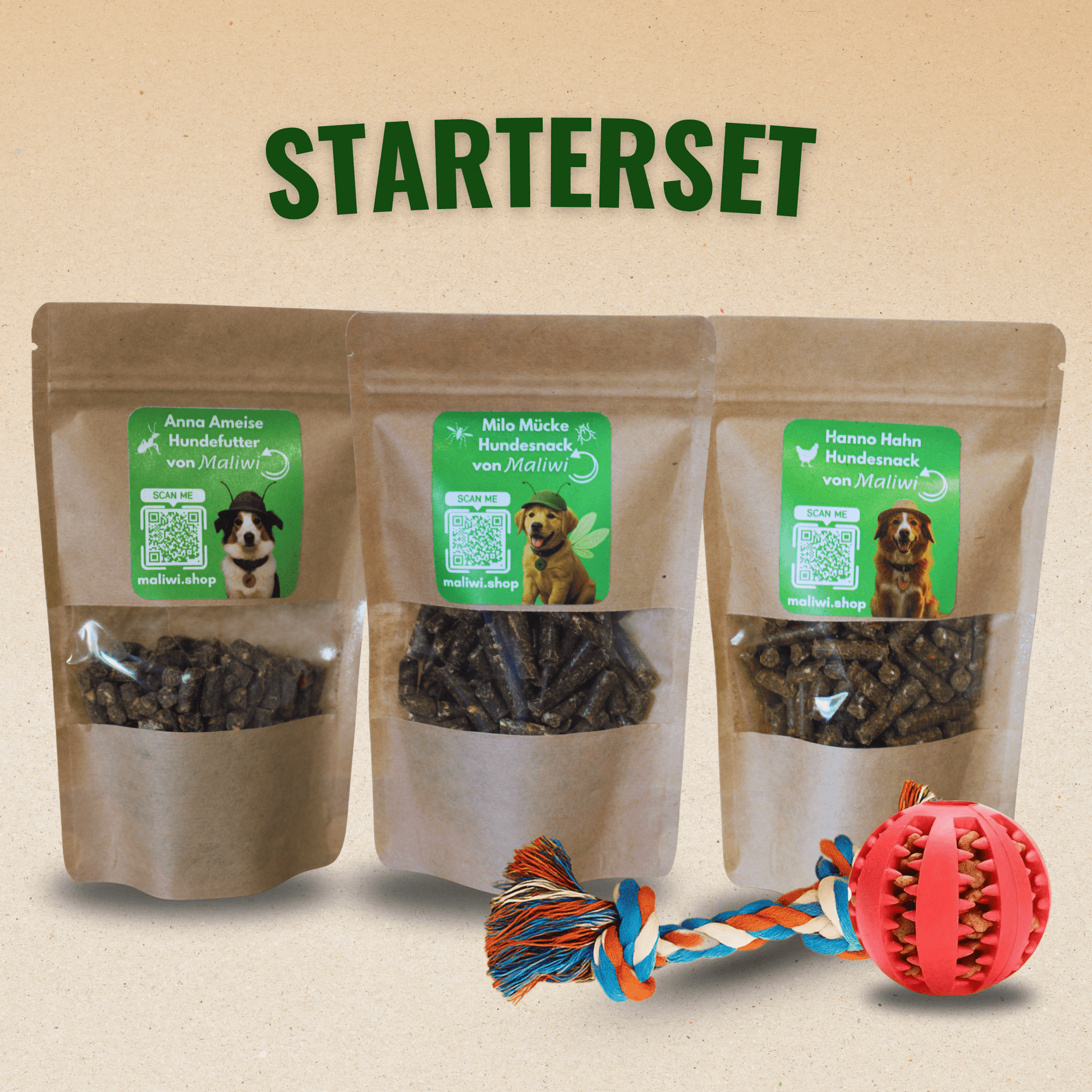 Starter - Set: 3 Proben + 1 Spielzeug - Maliwi Shop