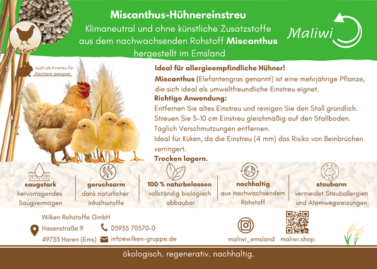 Nistplatz - Hühnereinstreu 15 kg - Maliwi Shop