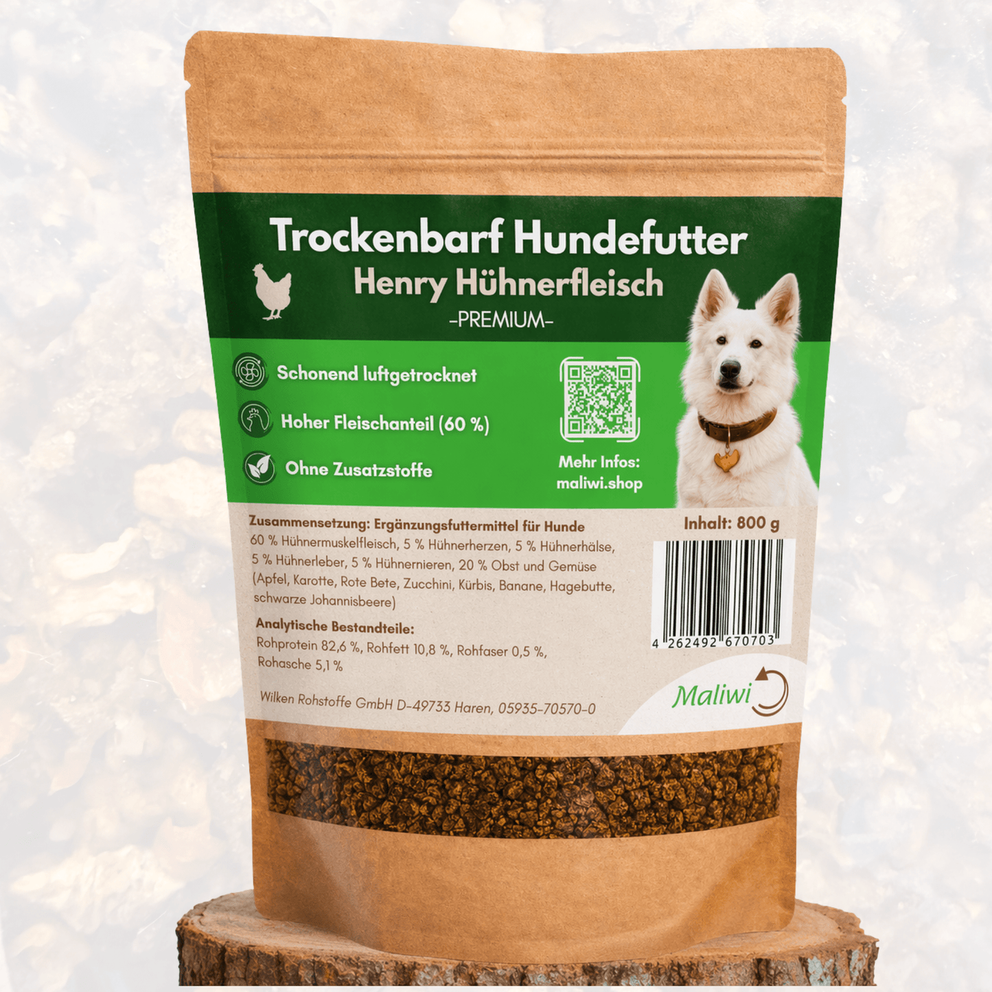 Henry Hühnerfleisch - Premium BARF Hundefutter I 800 g - Maliwi Shop