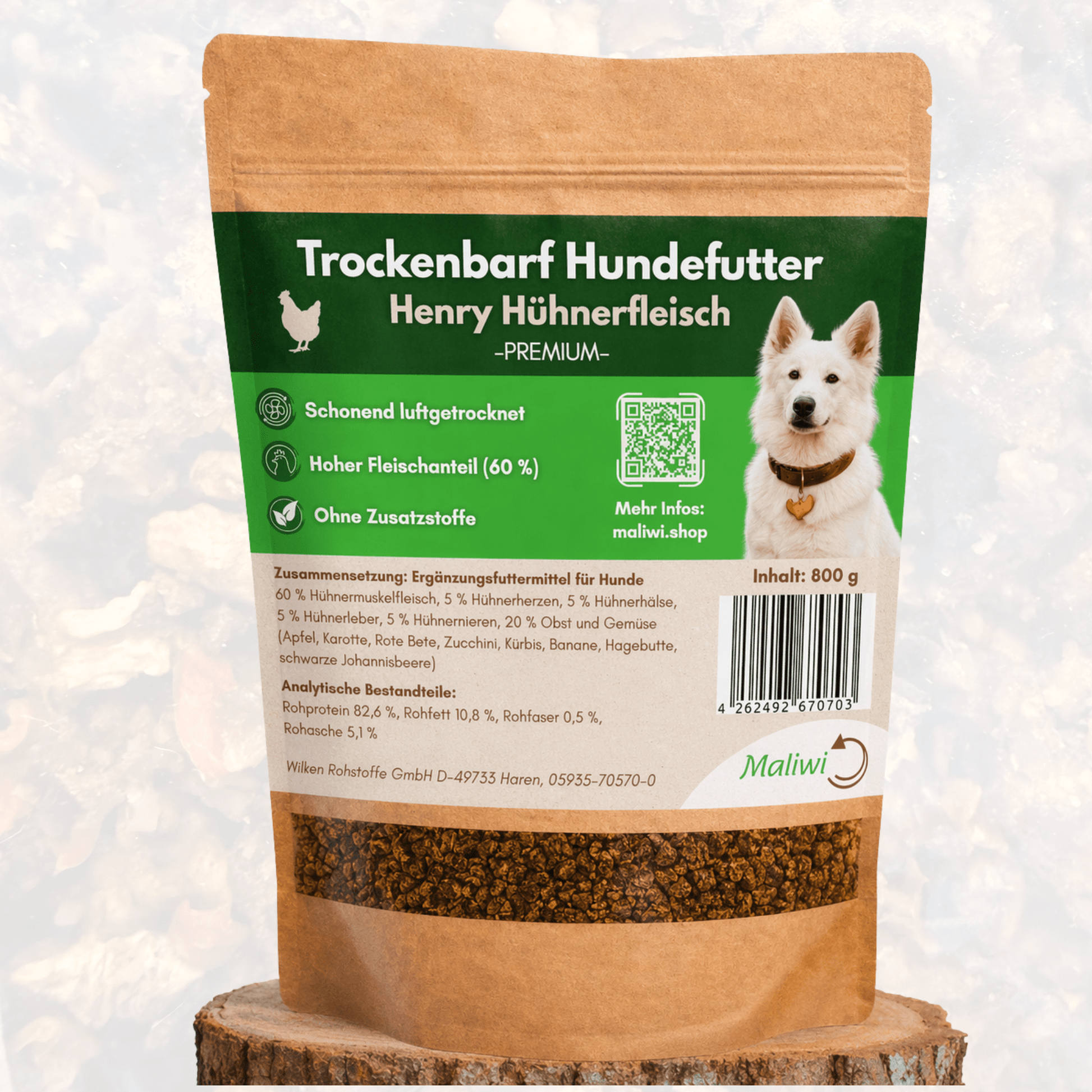 Henry Hühnerfleisch - Premium BARF Hundefutter I 800 g - Maliwi Shop