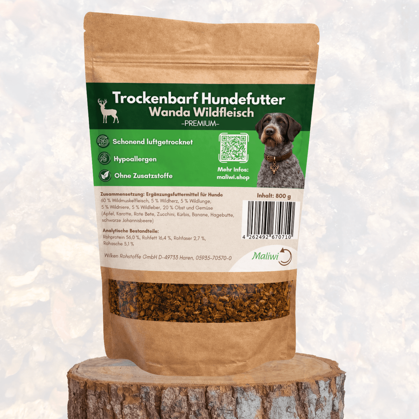 Wanda Wildfleisch - Premium BARF Hundefutter I 800 g - Maliwi Shop