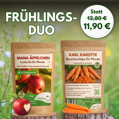 Frühlings - Duo Karl Karotte & Mama Äpfelchen - Maliwi Shop