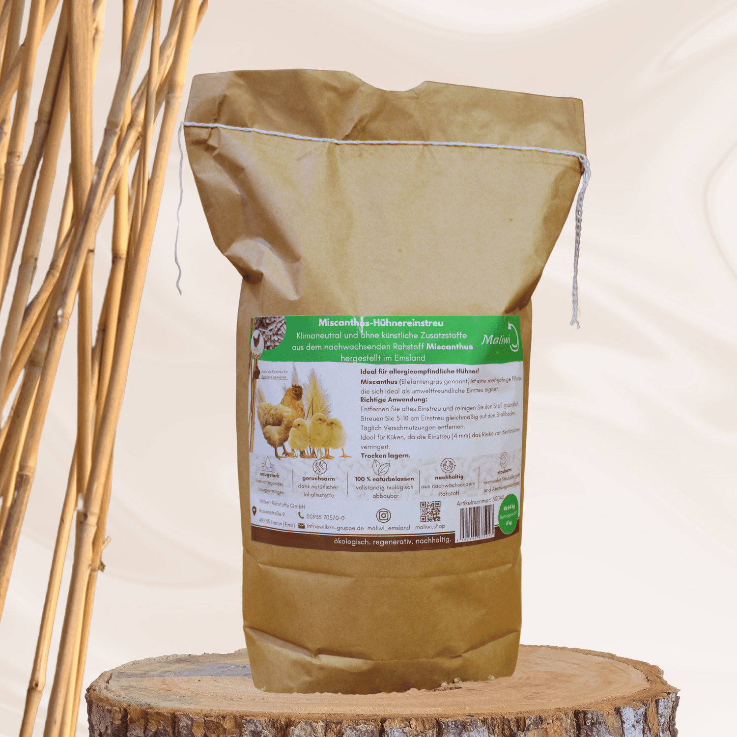 Natürliche Hühner Einstreu 15 kg – staubarm, saugstark, hygienisch & kompostierbar