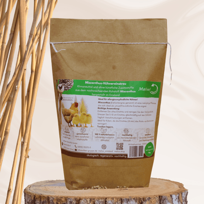 Hühner Einstreu 1 kg – staubarm, saugstark & kompostierbar aus Miscanthus, ideal für Nistplätze und ein gesundes Stallklima